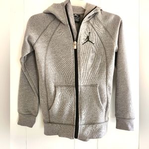 Jordan Kids' Gray Zip-Up Hooded Sweatshirt